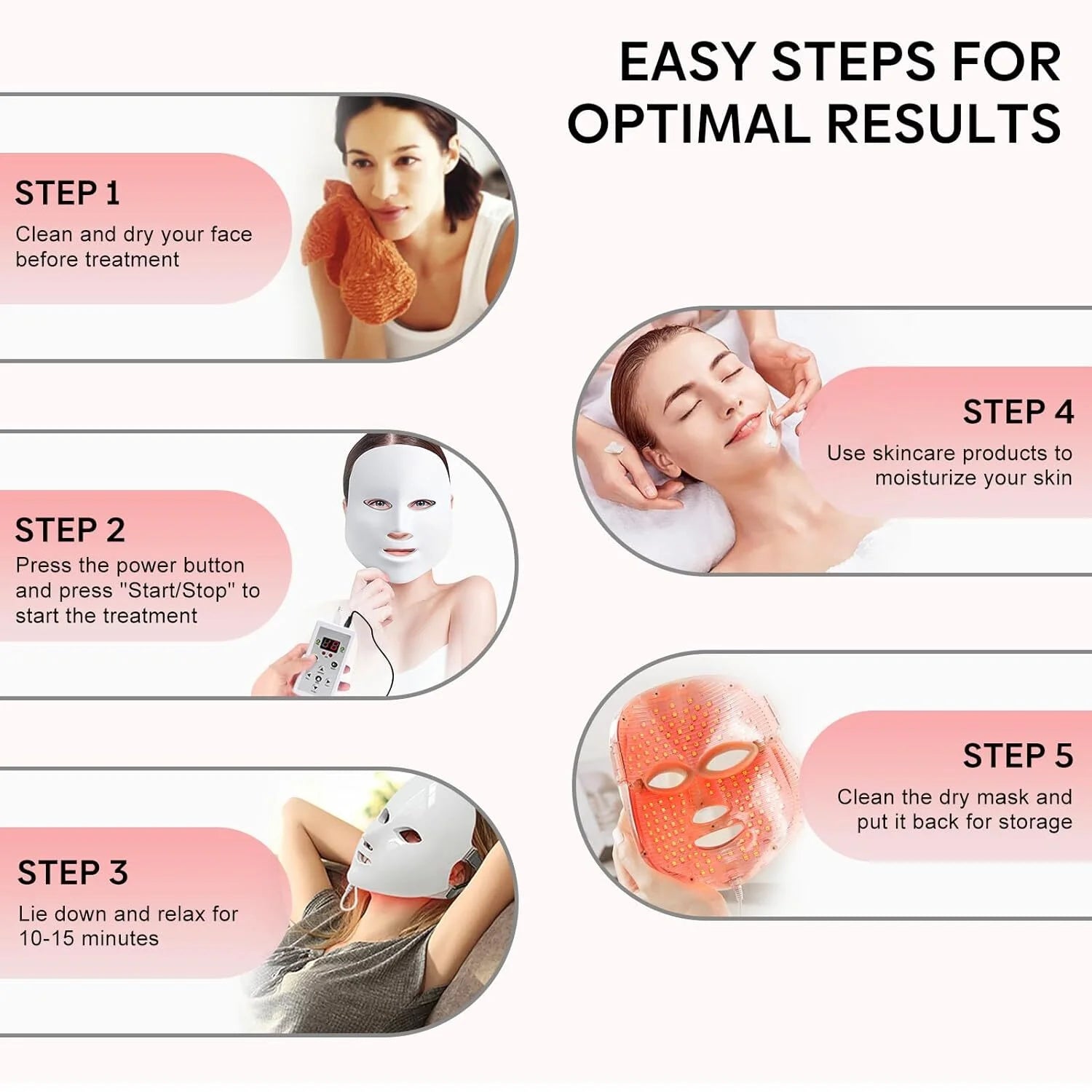 Led Face Mask Light Therapy,  Red Light Therapy for Face, 7 Colors LED Facial Skin Care Mask for Women Skin Care at Home