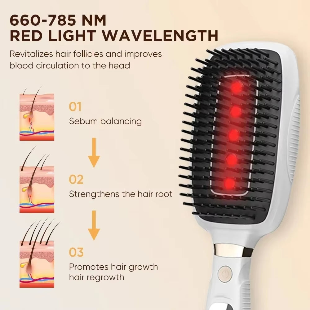 Head Massage Comb anti Hair Loss Infrared Vibration Massager Hair Laser Growth Comb Scalp Red Light Therapy Head Scalp Massage