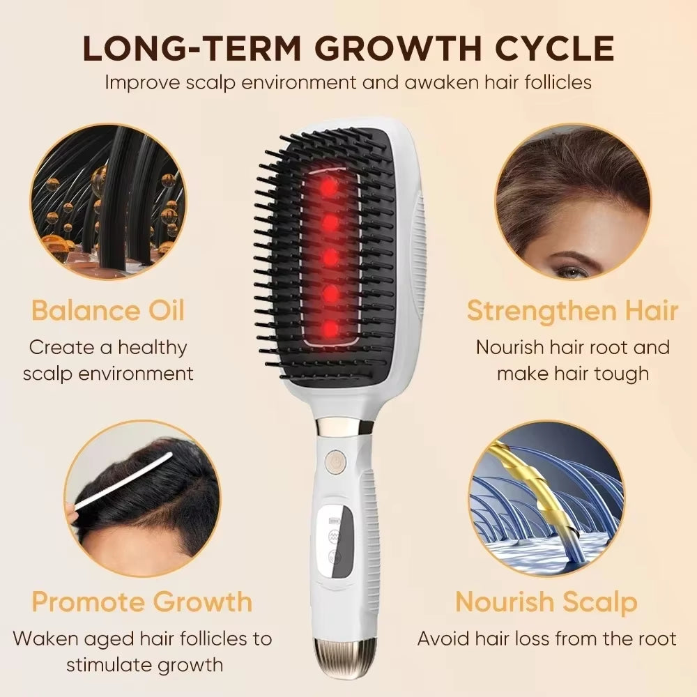 Head Massage Comb anti Hair Loss Infrared Vibration Massager Hair Laser Growth Comb Scalp Red Light Therapy Head Scalp Massage